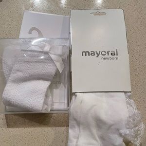 White Mayoral ruffle socks and stockings